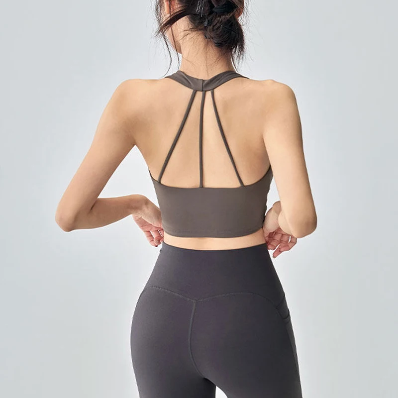 Women Cross Back Yoga Sports Bra Breathable Shock Proof Gym Workout Fitness Push up Top Yoga Running Active Sportswear Vest Bra