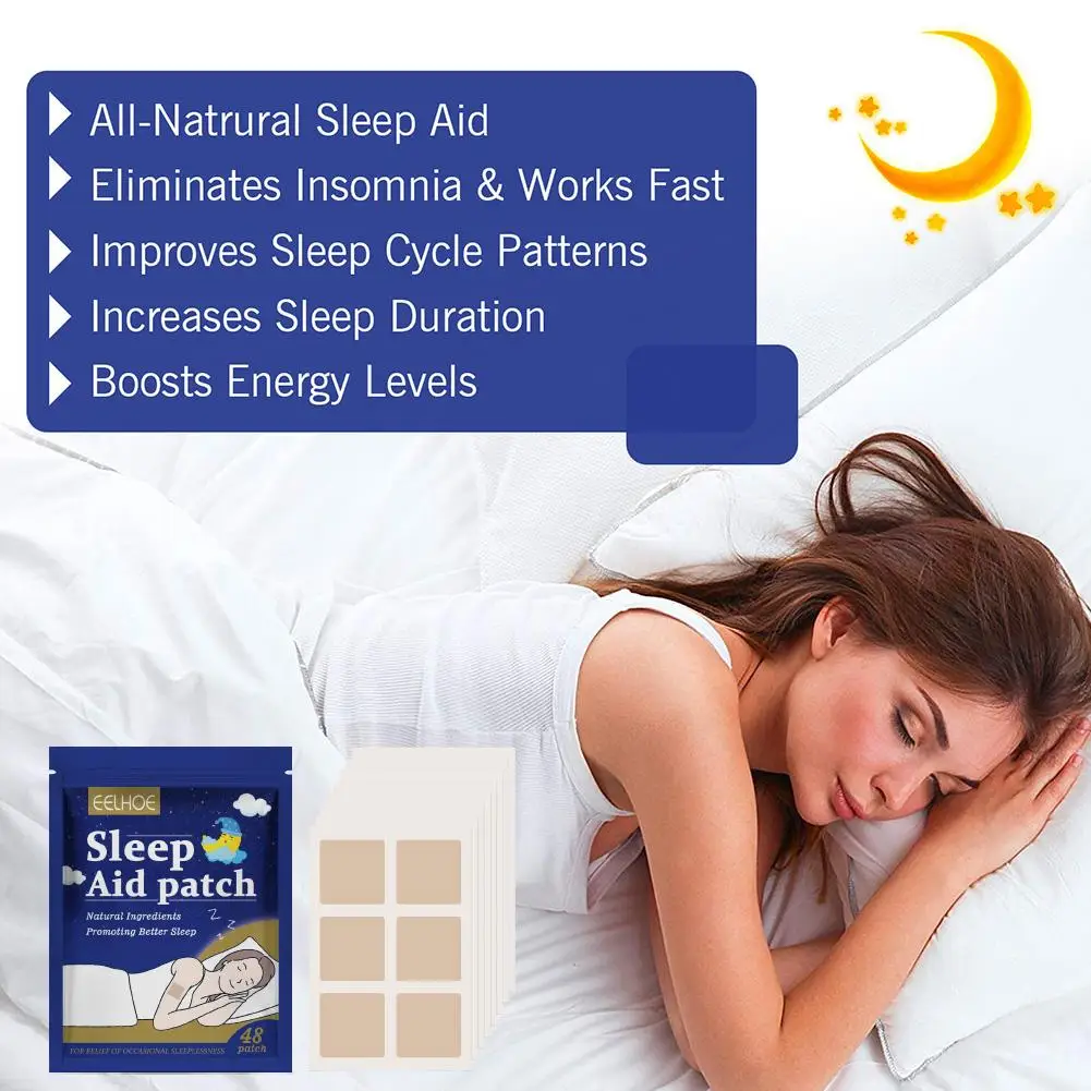 48pcs Insomnia Treatment Relieve Anxiety Decompression Headache Neurasthenia Soothing Stickers Body Relaxing Promote Sleep Patch