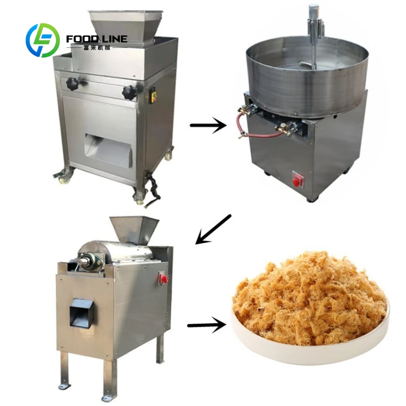 Chicken Meat Shredding Machine Meat Floss Roasting Making Machine Production Line