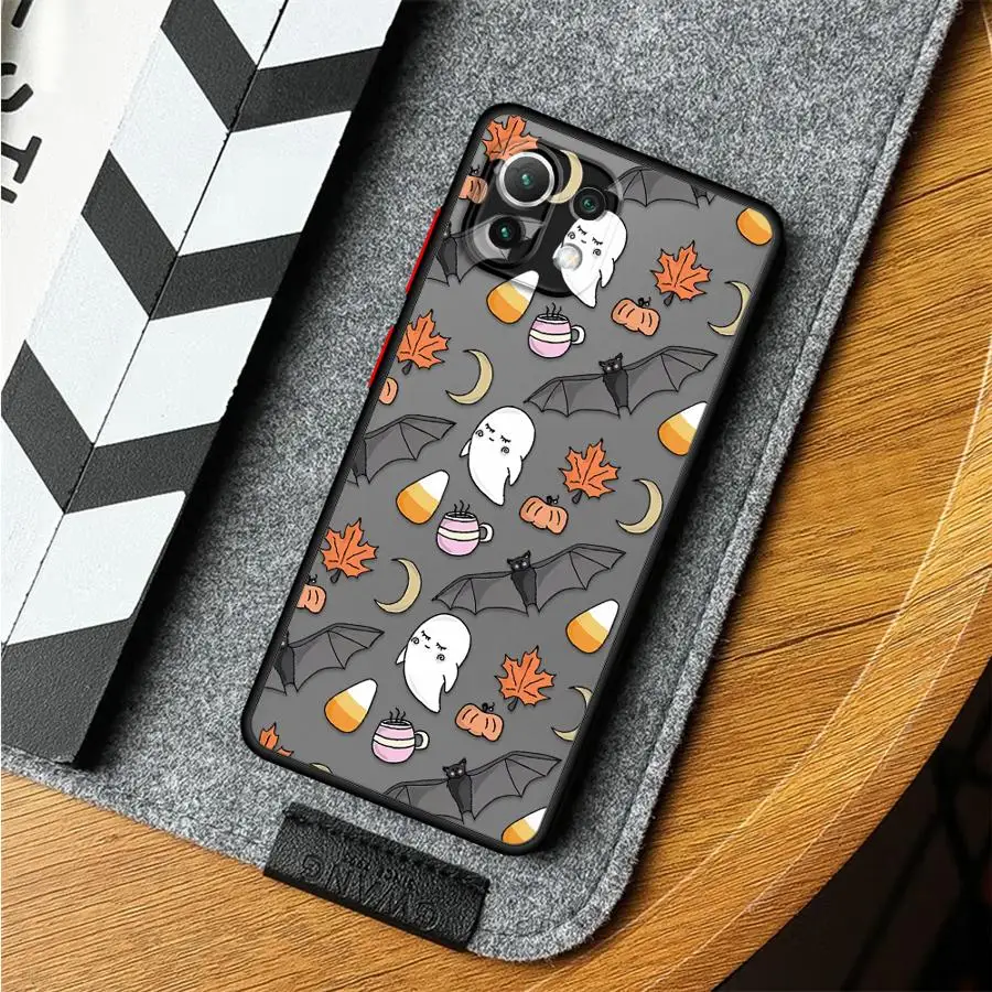 Custodia posteriore per telefono per Xiaomi Mi 11T 12x14 13 Pro 13 11 Lite 10T 12T Cartoon Maple Leaf Modello zucca