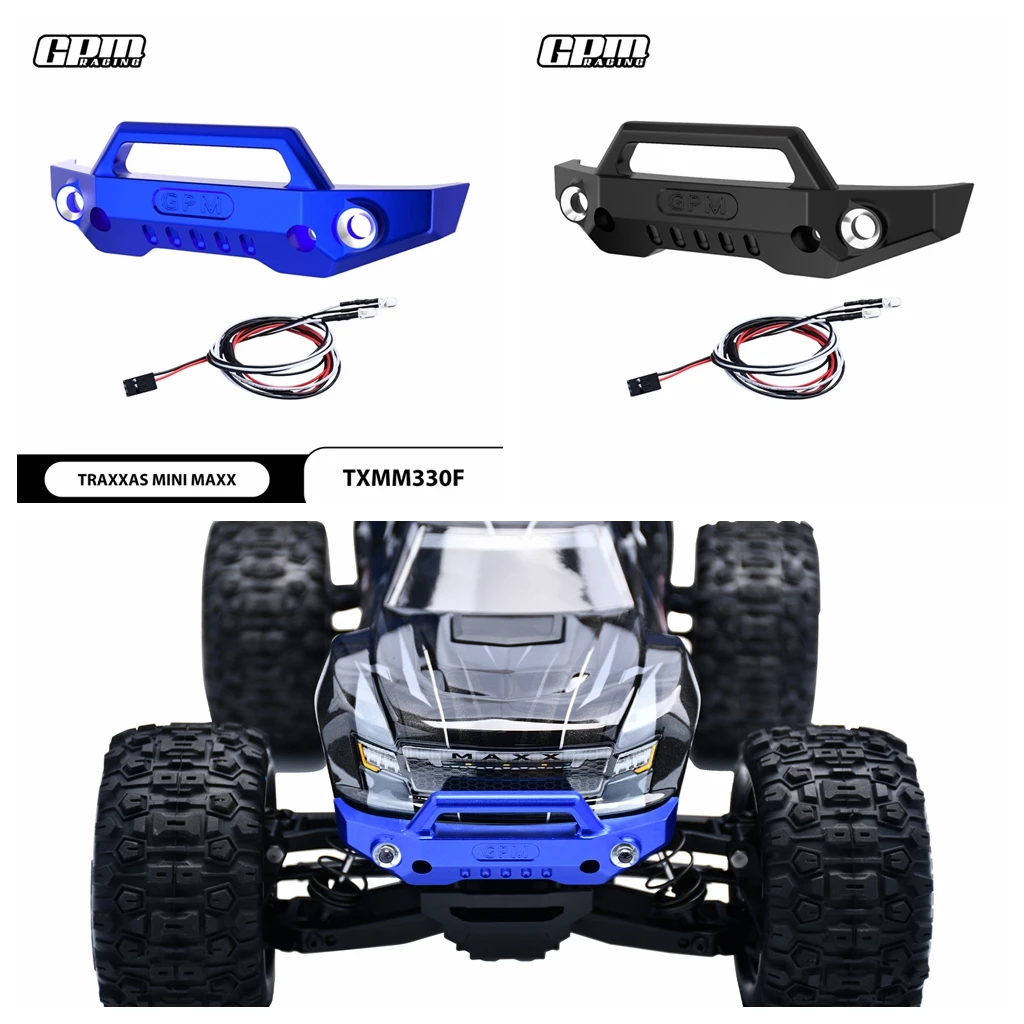 GPM سبائك معدنية ألو. المصد الأمامي مع LED لجزء سيارة TRAXXAS MINI MAXX RC #1