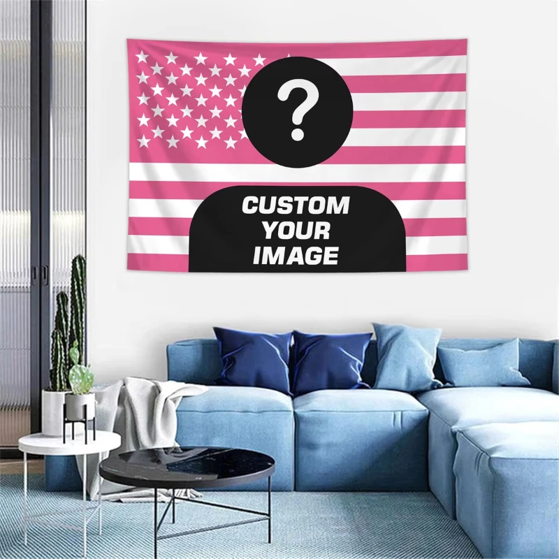 1 Personalized Photo Customized American Flag Tapestry, Room Decoration, Home Decoration Banner Tapestry Customization