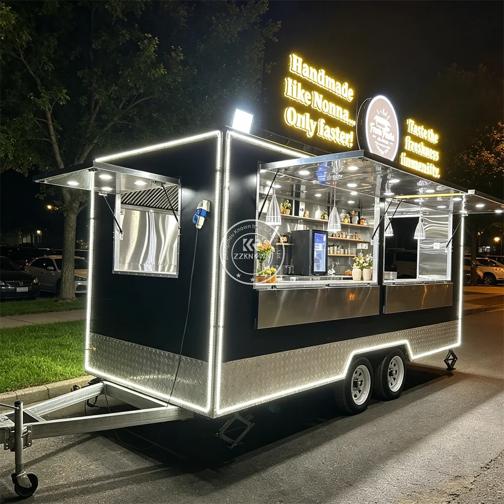 

High Quality Mobile Dessert Truck Custom Food Truck Supplies Food Trailer Outdoor BBQ Food Trailer With Full Kitchen