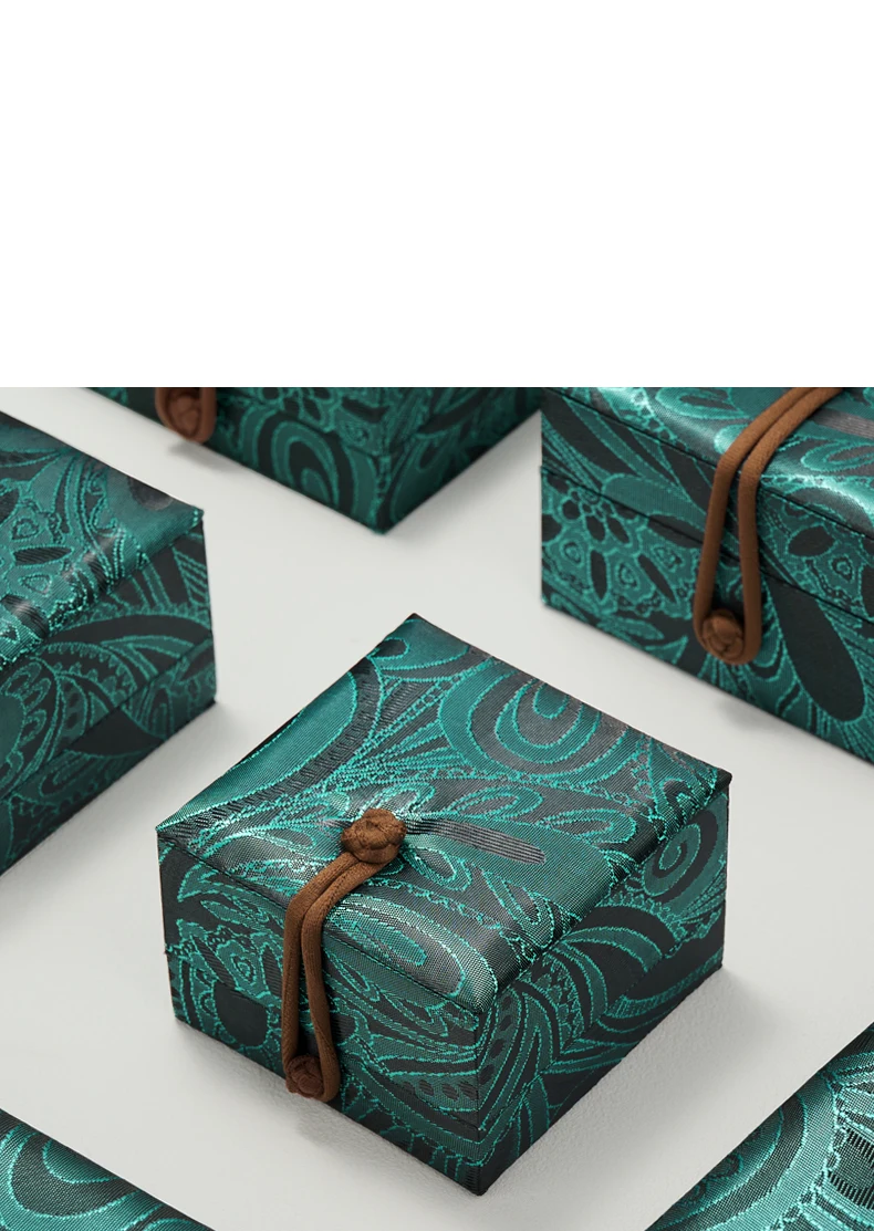 Oirlv Schmuckbox im chinesischen Stil, dunkelgrün, Schmuck-Organizer für Ringe, Ohrringe, Halsketten, Armbänder, tragbare Aufbewahrungsbox, Geschenkverpackung. – Detail 8