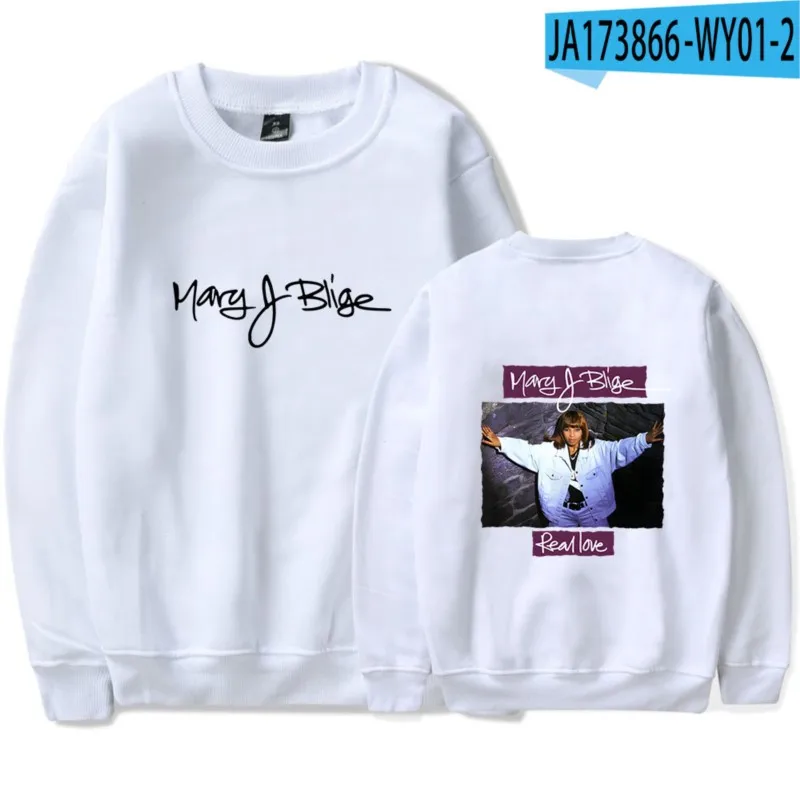 سويت شيرت Mary J. Blige بأكمام طويلة ورقبة مستديرة للنساء/الرجال للجنسين أزياء الشتاء اليومية ملابس الشارع للفصول الأربعة
