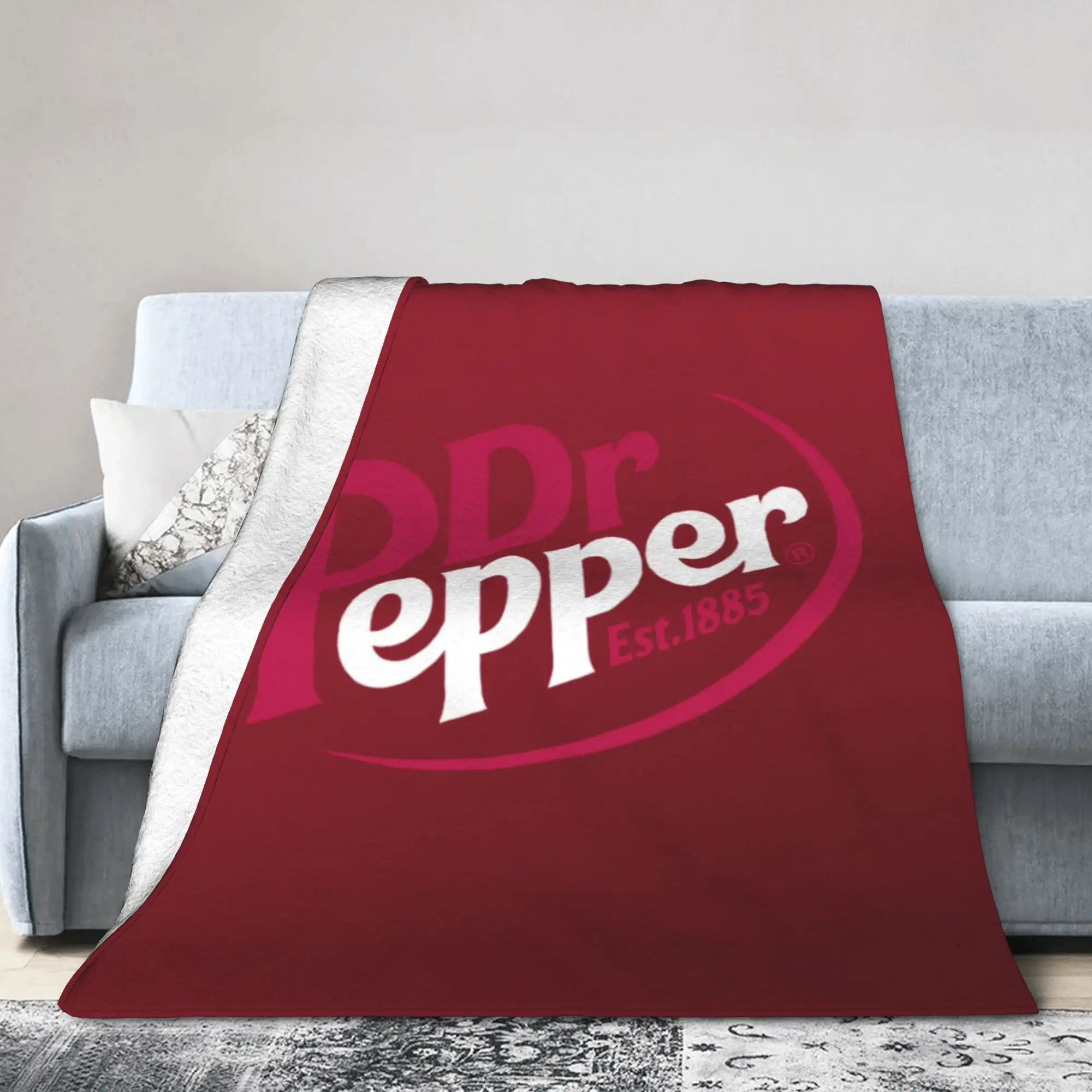Custom Ultra-Soft Fleece Unique Peppers Throw Blanket Warm Flannel Dr. Soda Est Blankets for Bedroom Travel Couch Bedspreads