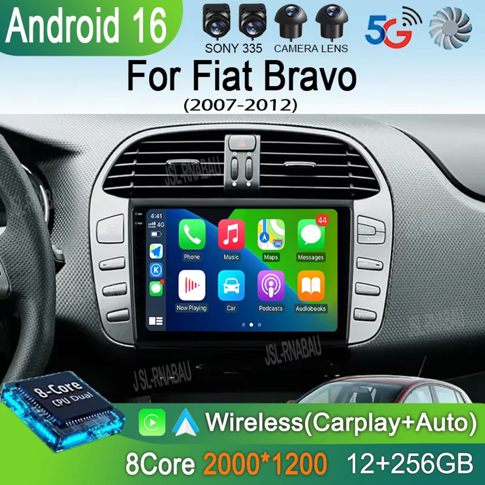 

Автомагнитола Android 16 для Fiat Bravo 2007-2012 с GPS, Wi-Fi, 4G, DSP, BT, Carplay и Auto