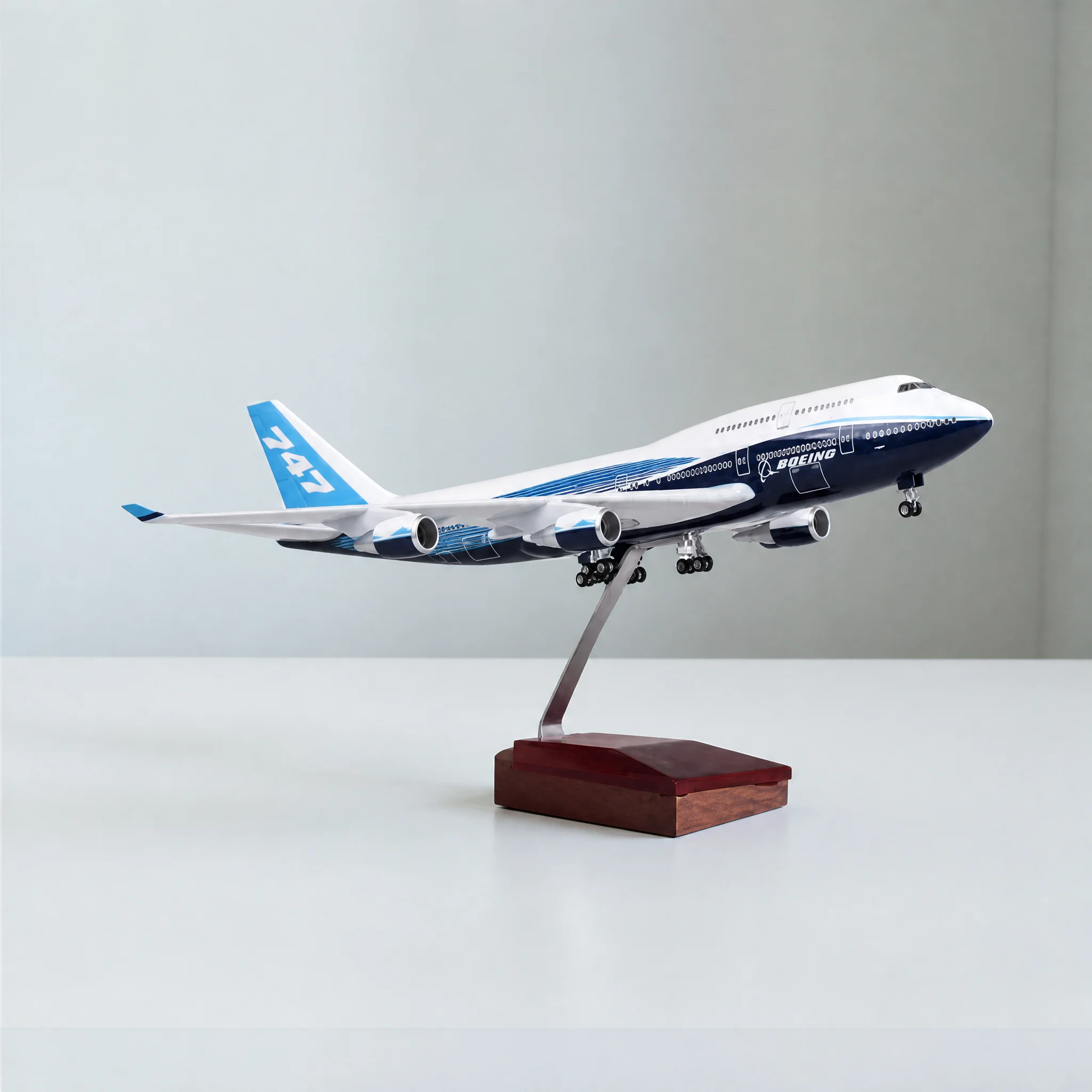 47cm B747 Prototype Airways 1:150 Scale Airplanes Resin Aircraft Model With Landing Gear Static Display For Aviation Collectors