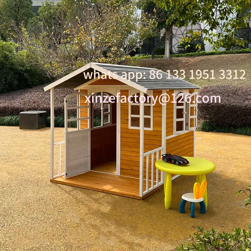 

Outdoor large children's wooden house game fir toy rainproof sunscreen preservative wood large