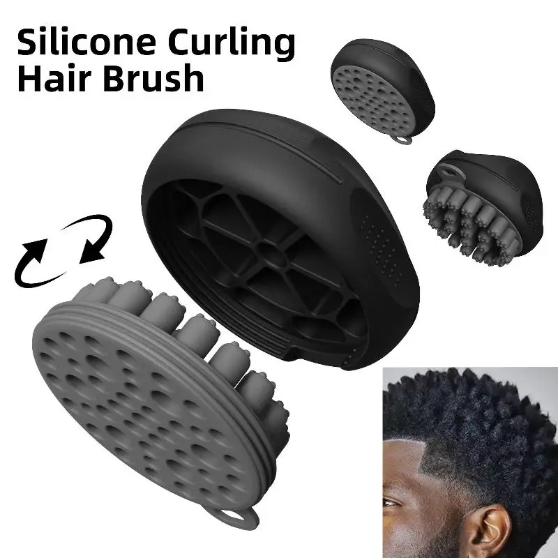 Silicone Hair Curly Twist Magic Barber Brush African Coil Wave Dread Natural Hair Brush Hair Style Tool Salon Accessories