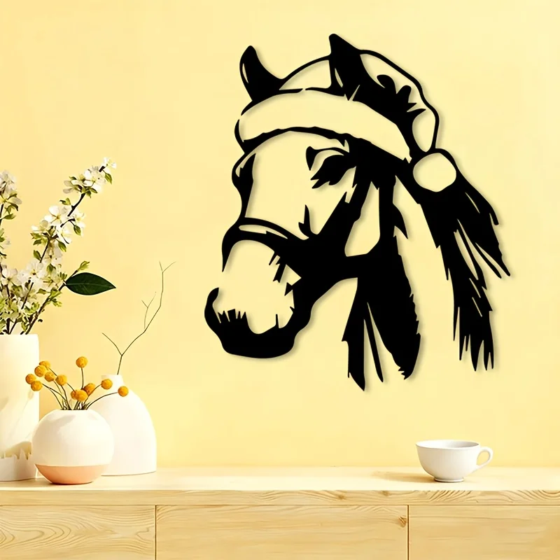 Metal Wall Art Galloping Horse Iron Sculpture Durable Living Room Garden Fence Decor Animal Lovers Housewarming Birthday Gift