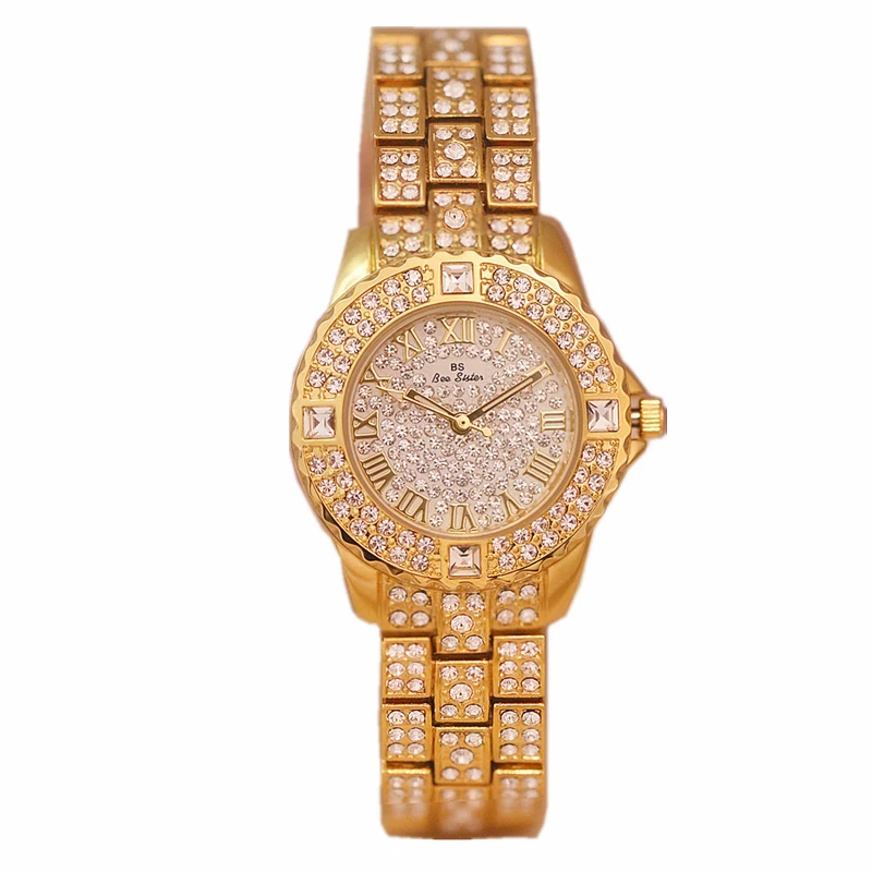 

Atmospheric versatile Korean version waterproof fashion trend light luxury full of diamond quartz women's watch