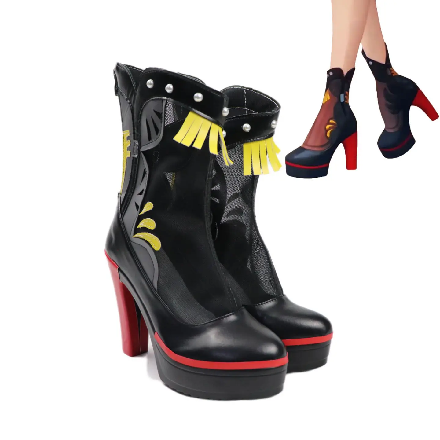 chaussures-de-cosplay-anime-zenless-zone-zero-ye-shunguang-bottes-courtes-en-cuir-pu-a-talons-hauts-noirs-pour-halloween-et-carnaval