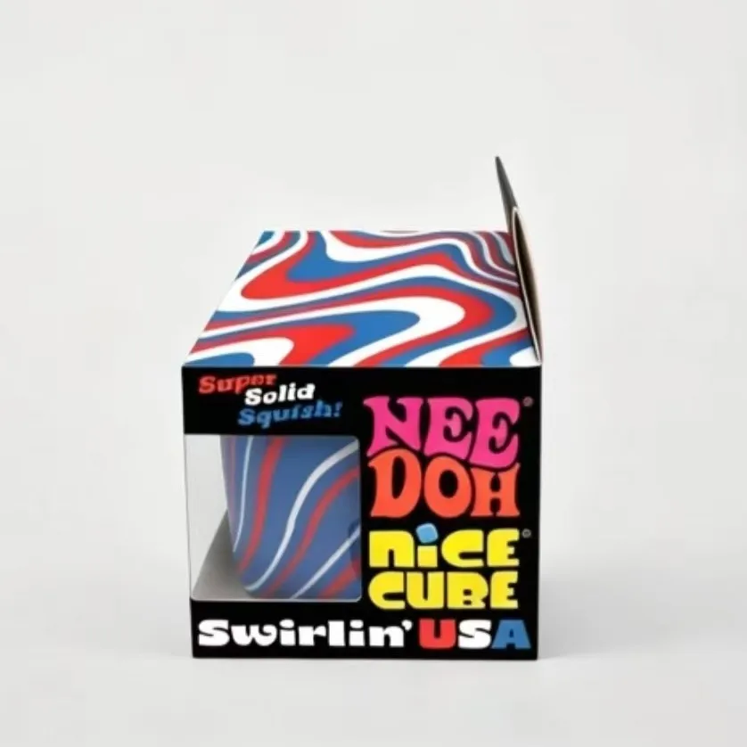 hot  Arrival Limited Edition Schylling NeeDoh Independence Day Limited Fluid Cube Ice Cube pizza Cake Sugar Stress Relief Toy