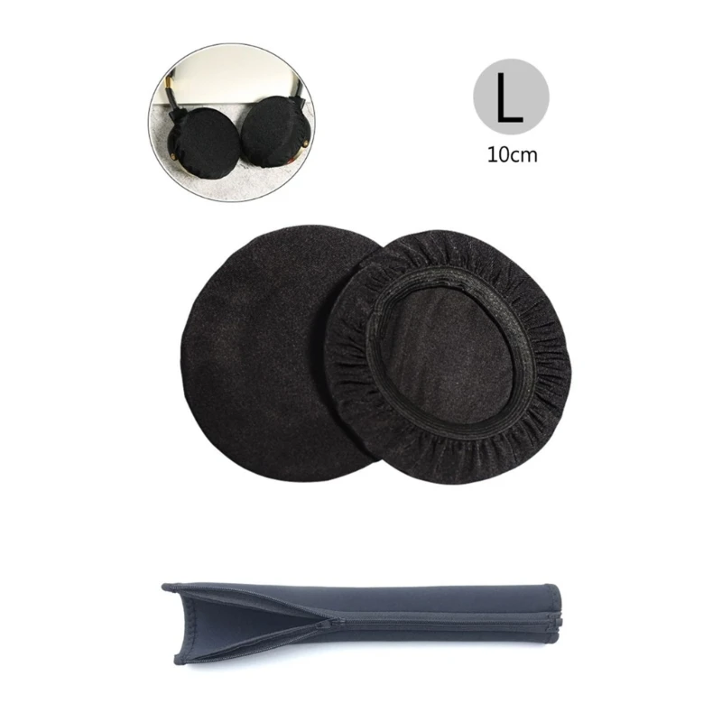 أغطية وسادات الأذن العالمية، حامل شريط سماعة الرأس، ممتص للعرق خلال 6-9/9-11 سم، وسادات الأذن لمعظم سماعات الرأس 448F