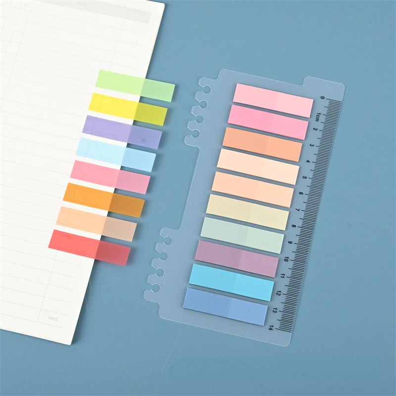 200 Sheets Transparent Sticky Notes Self-Adhesive BookMarkers Posted It Annotation Reading Book Clear Tab Kawaii Cute Stationery