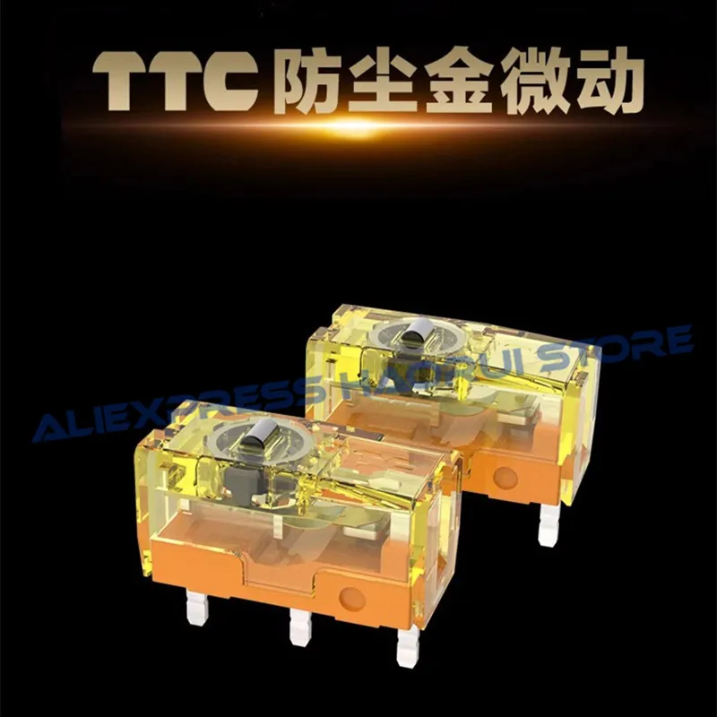 

1Pcs TTC Dustproof Gold Micro Switch 30M 60M 80Million Clicks button 3-pin gold contact for computer game mouse switches repair