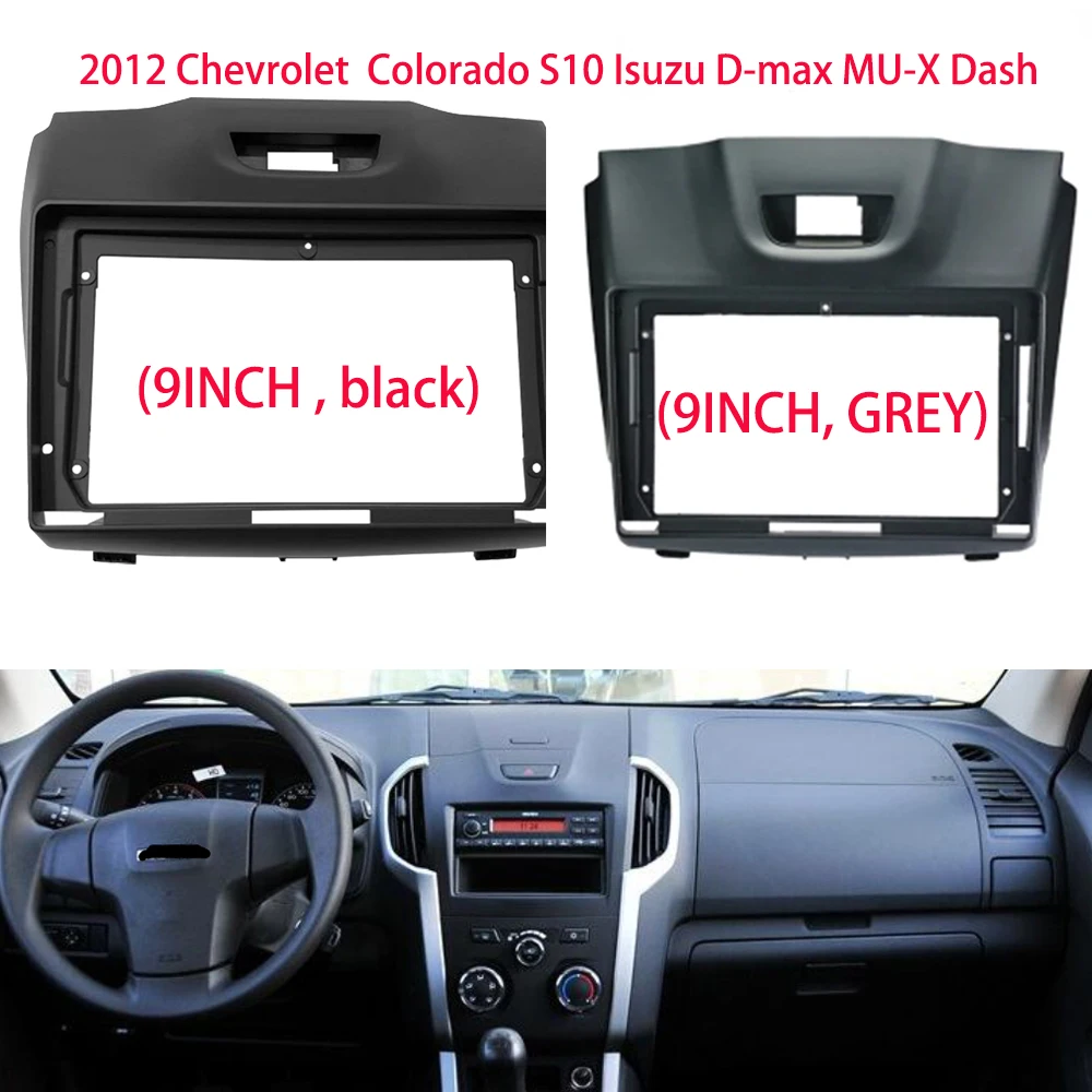 2 Din 9 Inch Car Radio Fascia Panel Frame for Chevrolet Trailblazer Holden Colorado S10 Isuzu D-max MU-X Dash Mount Kit