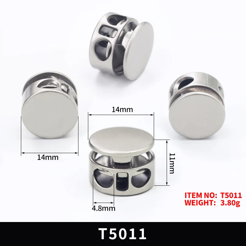 10Pcs Metal Stopper Buckle Double Hole Rope EndSpring Button Garment Elastic Adiustment Cord LockClasp DlY Sewing Accessories