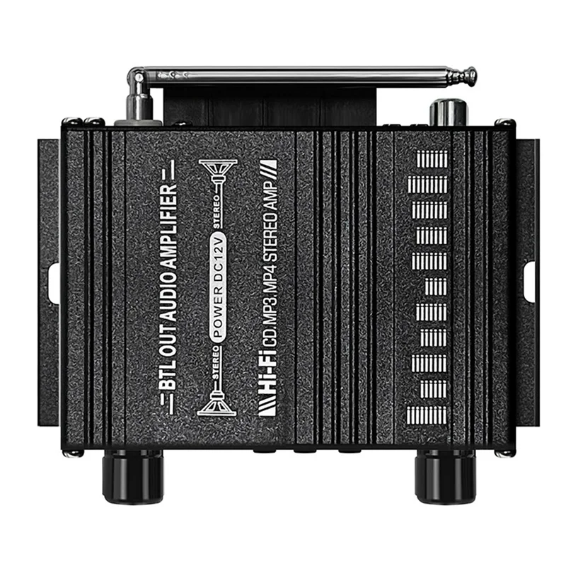 

Цифровой усилитель Bluetooth 12 В для дома и автомобиля, 2-канальный HIFI звуковой динамик, FM-приемник, мини-аудиоусилитель класса-AB AMP