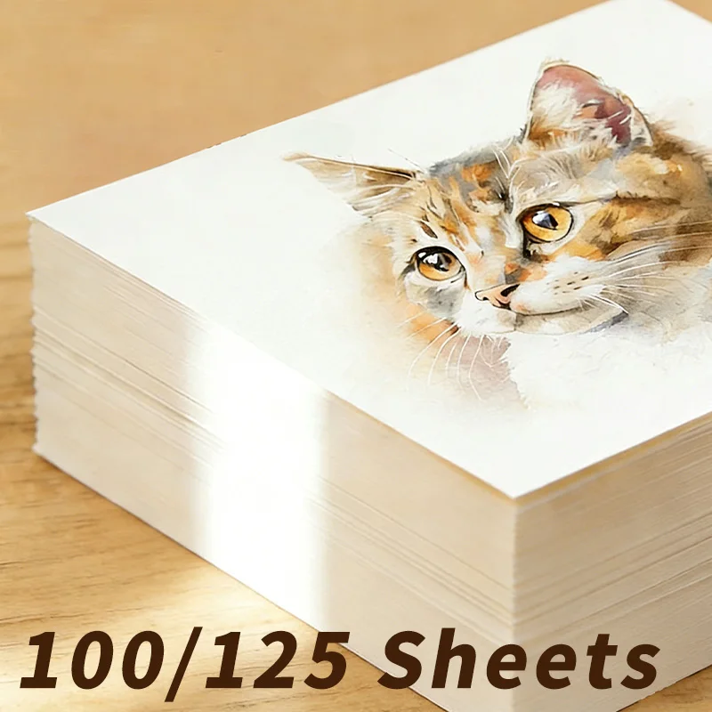 100/125 Sheets Watercolor Paper Bulk 5×7inch, 230gsm/110lb Thick Art Paper for Drawing, Watercolor, for Adults and Artists