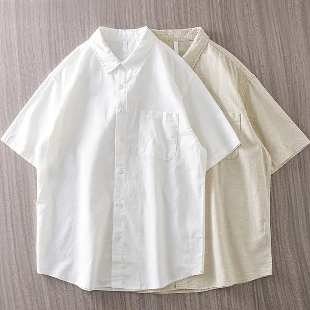 

Лето 2023, мужские свободные кроя ort Sve Pure Color irt, повседневные, универсальные, на пуговицах, молодежные, дышащие, влажные, ng