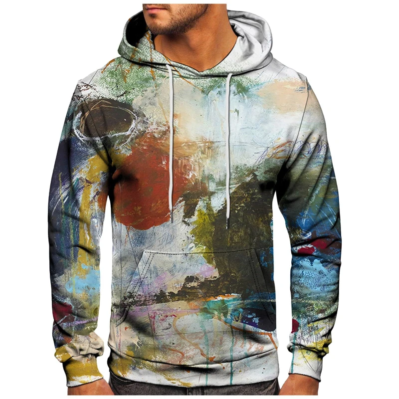 Vintage Colorful Graffiti Style Men Hoodies 3D Print Autumn Winter New Women Hoody Sweatshirt Men Tracksuit Y2K Clothes Pullover