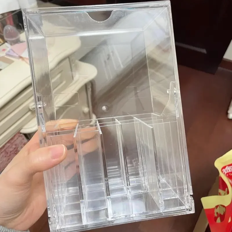 Porte-brosse de maquillage en acrylique Transparent réglable, 1 pièce, organisateur cosmétique élégant sans installation pour pinceaux et outils de beauté, parfait