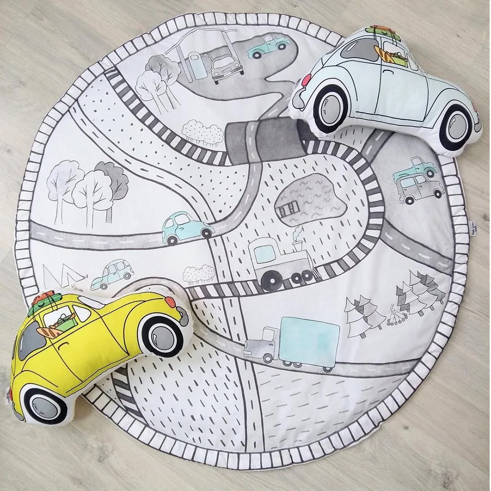 Soft Kids Play Mat Polyester Fiber 90*90cm Baby Game Carpet Baby Sleeping Mat for Home Floor Camping Outddor Drop Shipping