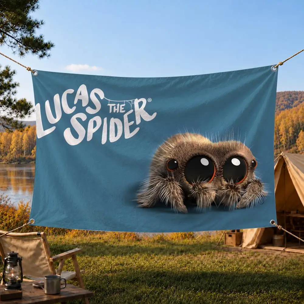Lucas the Spider Cartoon Classic Style Flags Home Yard & Garden Decor Banner - Indoor Outdoor Wall Hanging Flag