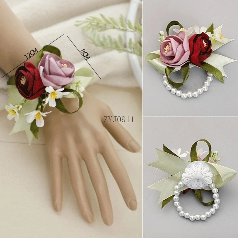 * Fiore da polso decorativo per donna Fiore da sposa Corpetto da polso Polsini per camicia Abito da sposa Camicia Cucito Corpetto da polso