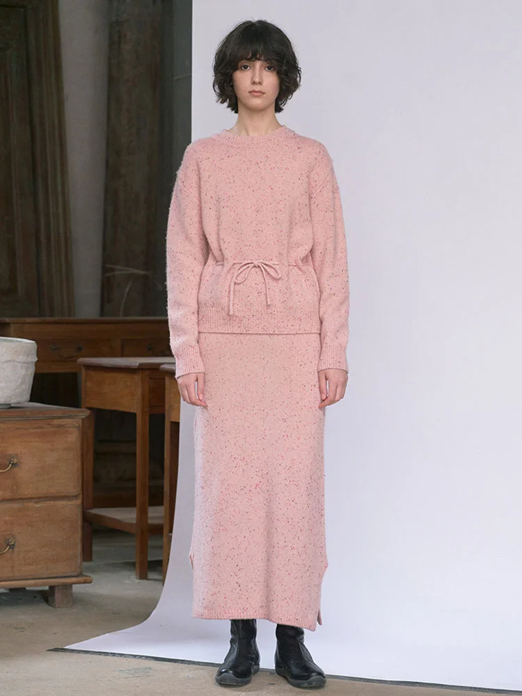 

Brand Knitted Sweater And Skirt Set Women's Fashion Spring Autumn Winter Straight Cut Regular Sleeve Long Neck ...