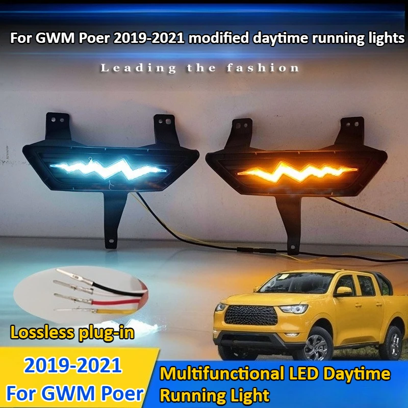 

For GWM Poer 2019 2020 2021 Modified Daytime Running Lights LED Daytime Running Lights Front Fog Lights