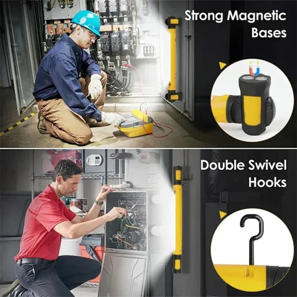 Super Bright Magnetic Work Light Rechargeable Magnetic Work Light with Hooks Rotating Magnetic Base For Car Repairing Emergency