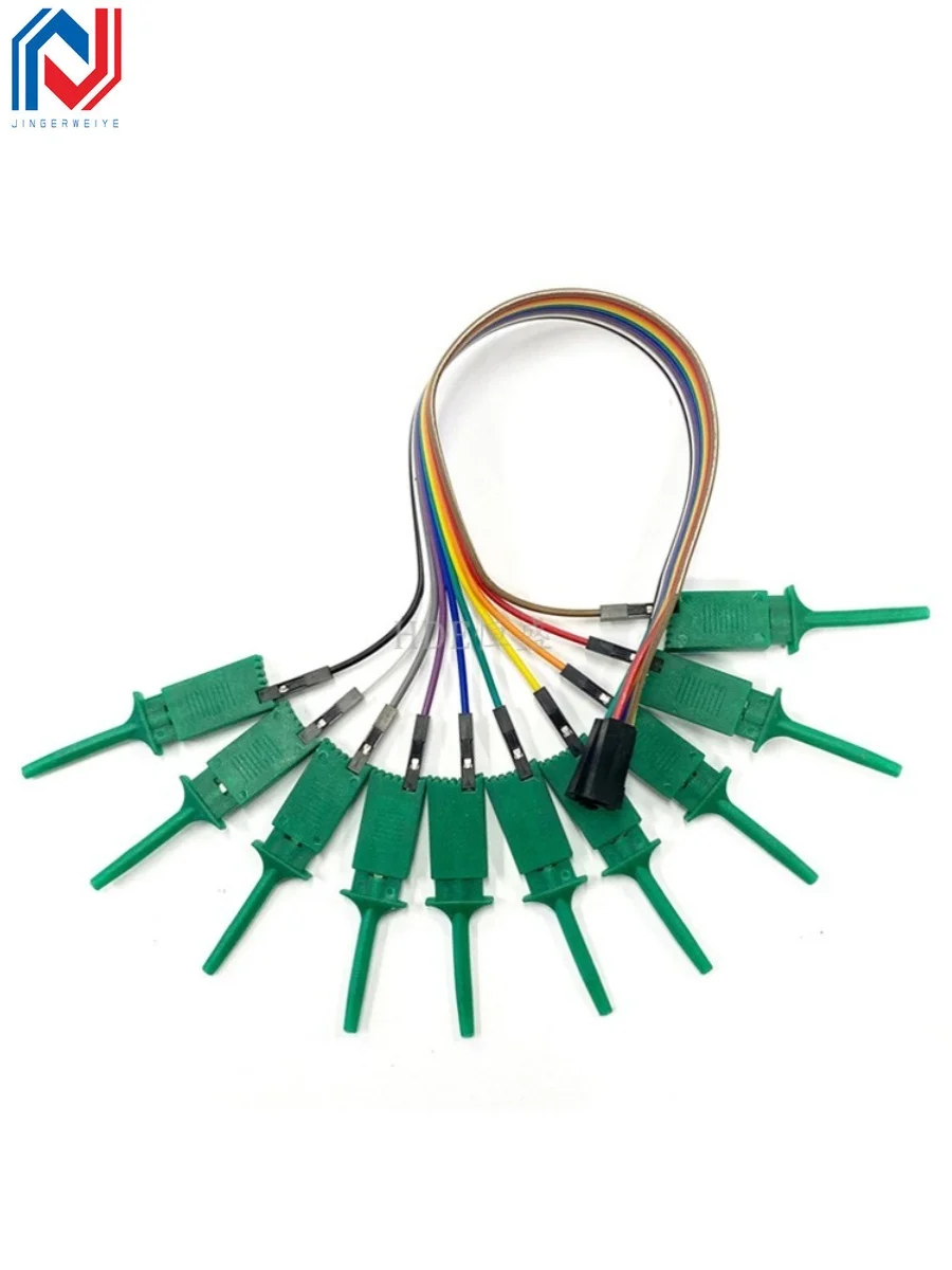 20/30CM Test Hook Clip Logic Analyzer Cable Gripper Probe Jumper Wire Clamp Kit Yellow/Red/Black/Green/White/Blue