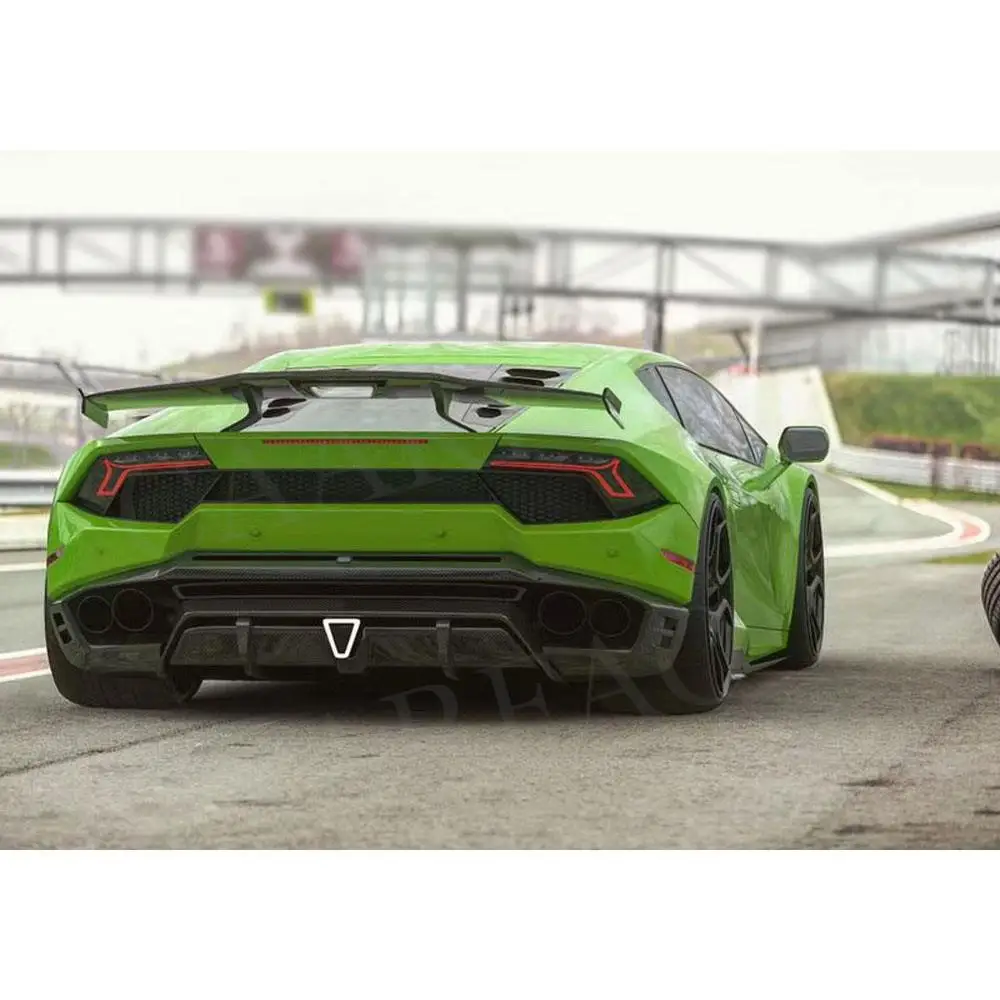 

Dry Carbon Fiber Rear Spoiler Rear Trunk Wing Spoiler For Lamborghini Huracan LP580 LP610 2014-2018 Body Kits Car Decoration