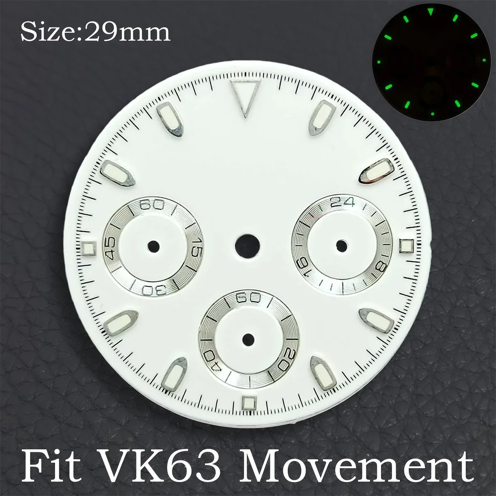 VK63 29 ミリメートルダイヤル時計針グリーン発光クロノ - Luxury Watch With Green Dial のレビューと価格