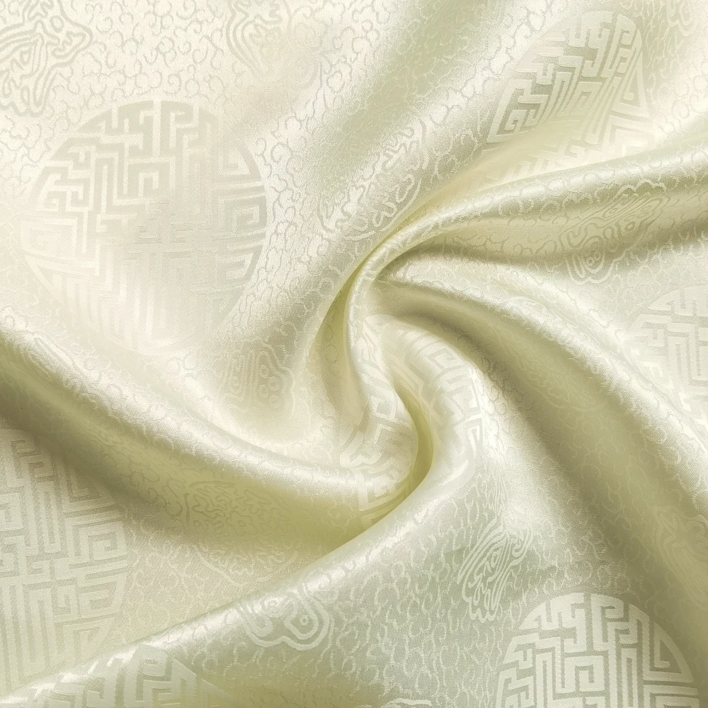 45\'\' Wide By Meter Traditional China Silk Fabric Jacquard Silk Cotton Charmeuse Material For Gown