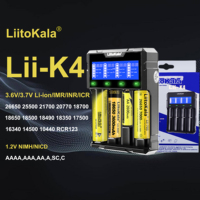 Liitokala Lii-K4 LCD Charger 4-Slot Lithium Battery for 18650 26650 21700 - Rechargeable Battery Charger with Display