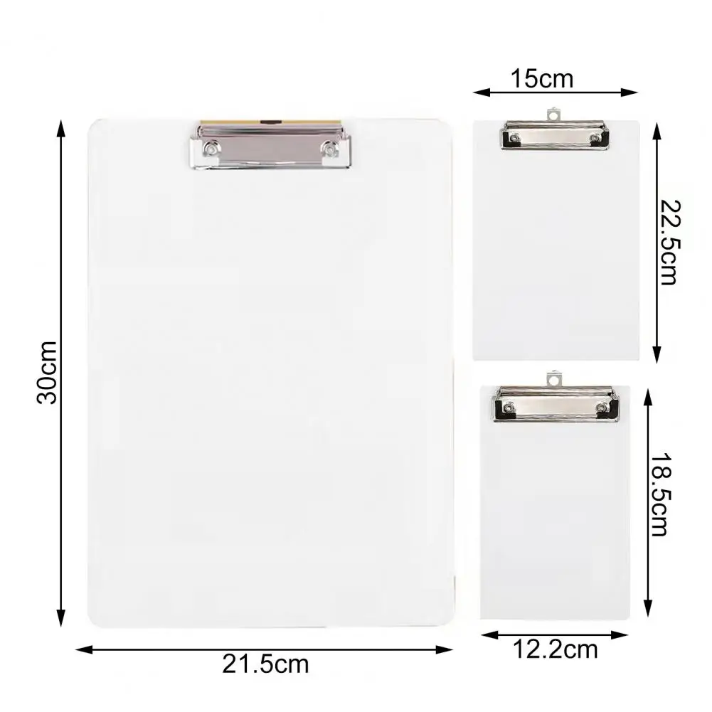 A4/A5/A6 Clipboard Plastic Clip Writing Pad Hard Stationery File Folder Document Holder Memo Paper Storage Organizer For Student