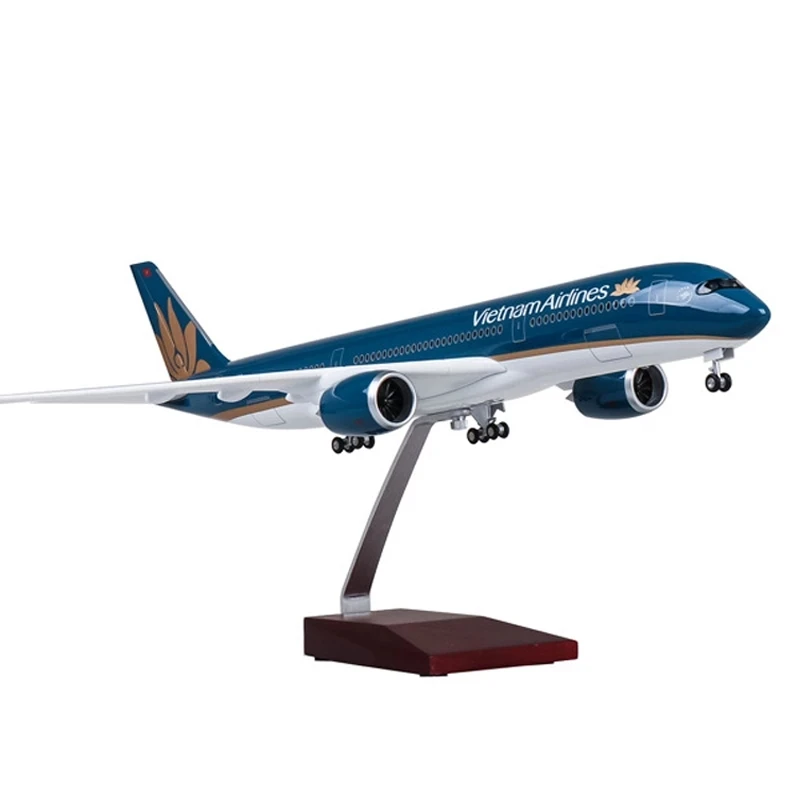 Imagem -06 - Modelo de Avião Airbus A350 Vietnam Airlines à Escala 1:142 com Luzes e Rodas Aeronave de Resina Plástica Fundida para Coleção