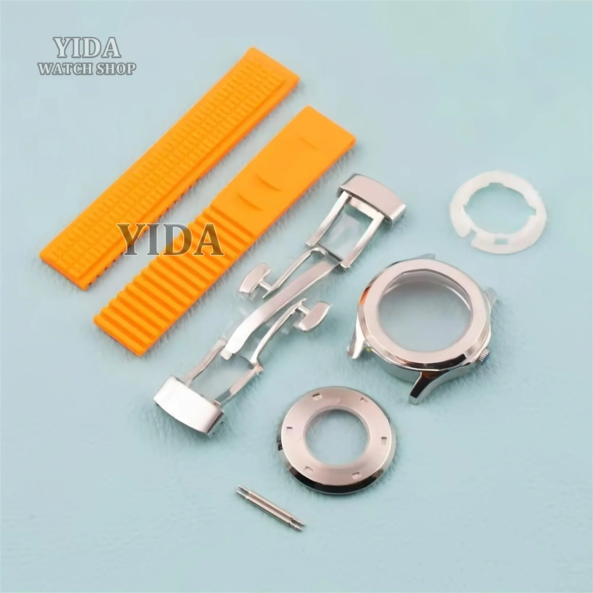 Stainless Steel Women's Watch Case Strap Ladies Case Rubber Band Sapphire Glass for AQUANAUT Nautilus NH05 NH06 Movement Parts