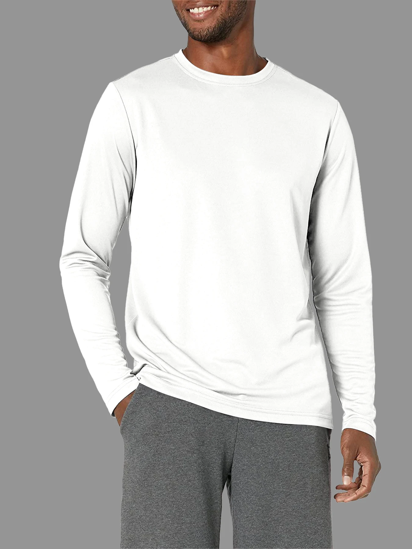 Herren Langarm-Sonnenschutz-Shirt Leichtes Workout UV-Schutz Schnelltrocknend Wander-T-Shirt Radsport Angeln Sportoberteil – Detail 1