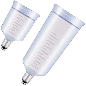 2-Pack Detachable Airbrush Paint Cup Set, 20CC & 40CC refillable cups, lightweight durable, for model DIY, nail & cake art