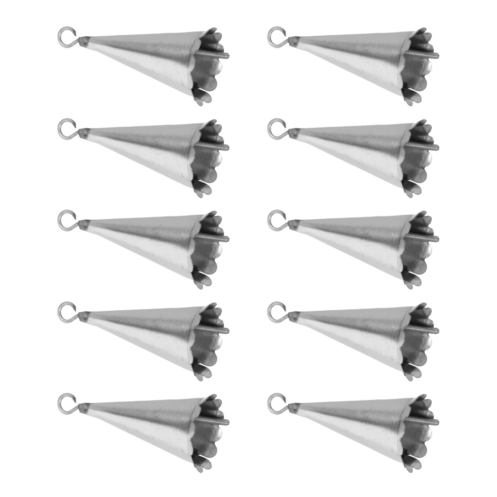 

10pcs Decorative Mini Metal Hanging Bells With Triangular Ruffled Edge For Diy Craft Festive Party Decor Christmas Ornament