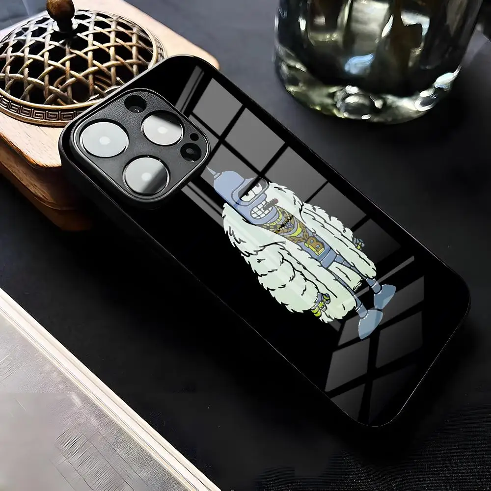 Custodia per telefono Anime F-Futuramas B-Benders per IPhone 17 Air 16 E Pro Max 15 14 13 Mini 12 Pro 11 Max Plus Cover in vetro nero