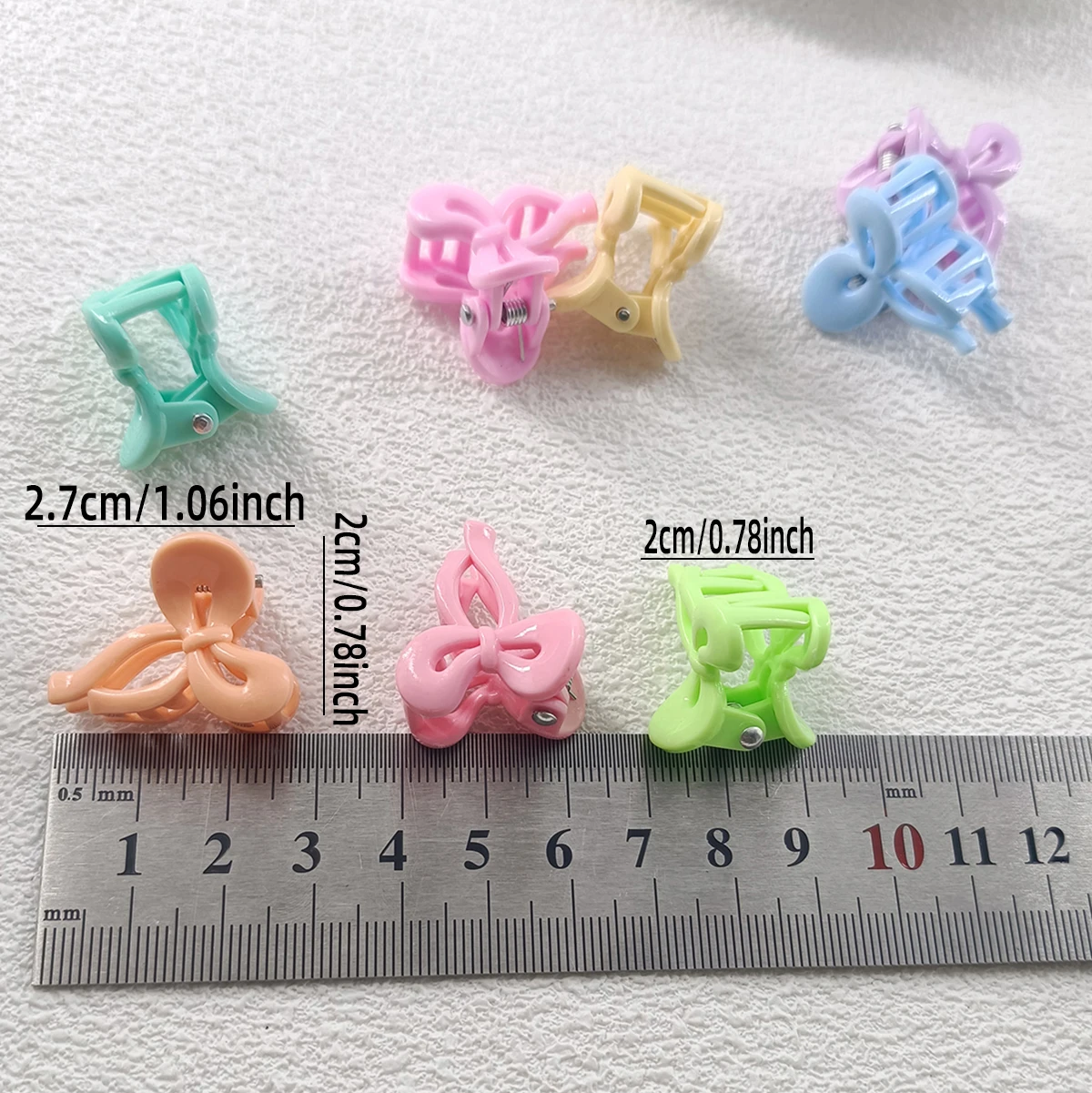 20PCS/set 2.7cm Ribbon Bow Side Clip Women\'s Macaron & Morandi Color Girls Bangs Hairpin Small Grab Clip Hair Ornament