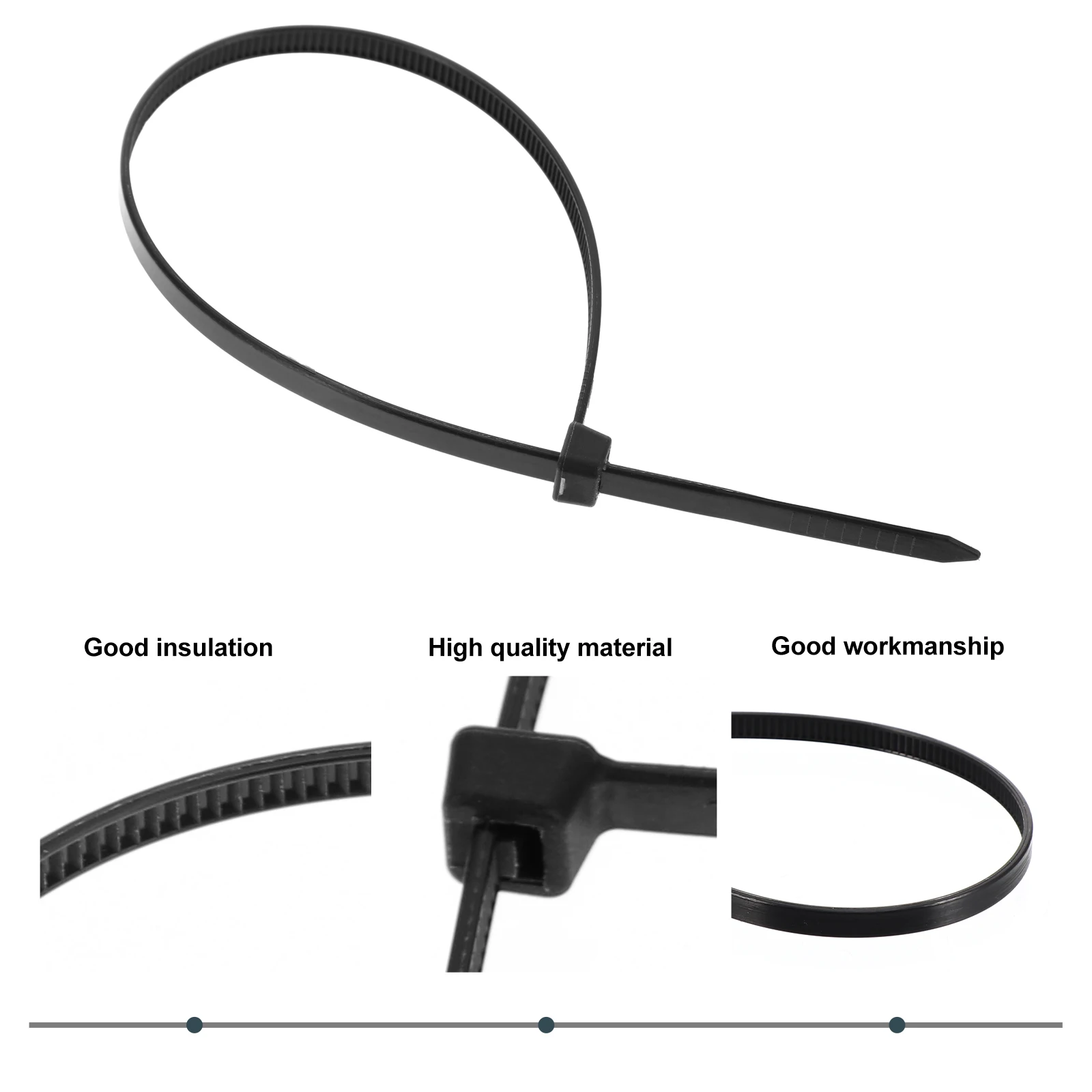 

2000pcs 1Set Self-Locking Nylon Cable Ties Heavy Duty High Strength Zip Ties For Home Office Garage Workshop Use Black Reusable