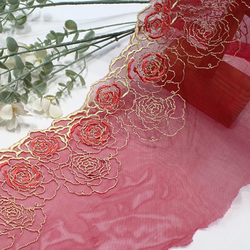 

31 ярд кружевной тесьмы для вышивки, качественные кружевные материалы для нижнего белья, цветочная сетчатая вышитая тесьма для аксессуаров для бюстгальтеров