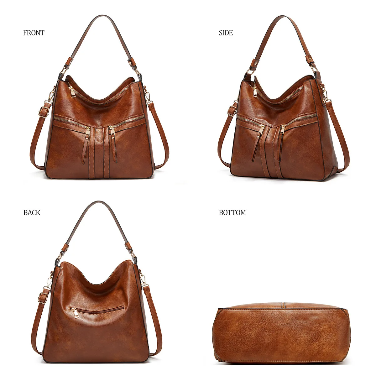 2023 New Trend Soft Leather Large Capacity Tote Shoulder Bag